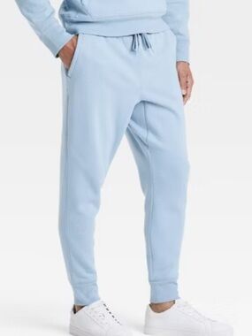 All In Motion Men's Cotton Fleece Jogger Pants Light Blue XXL